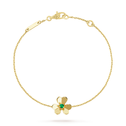 [Violet JW]FRIVOLE GOLD FLOWER PINK MALACHITE BRACELET