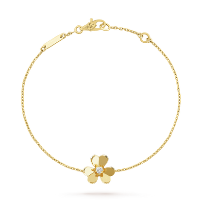 [Violet JW]FRIVOLE GOLD FLOWER PINK MALACHITE BRACELET