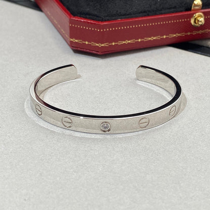 [Violet JW]LOVE BRACELET 6.1MM 1 DIAMOND OPEN CUFF