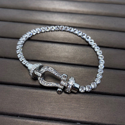 [Violet JW]FORCE  LARGE HORSESHOE FULL DIAMOND TENNIS BRACELET