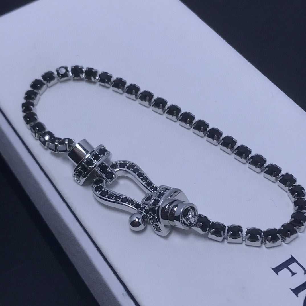 [Violet JW]FORCE  LARGE HORSESHOE FULL DIAMOND TENNIS BRACELET