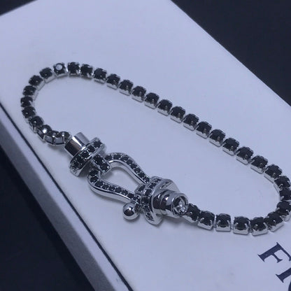 [Violet JW]FORCE  LARGE HORSESHOE FULL DIAMOND TENNIS BRACELET