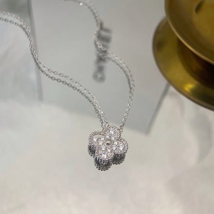 [Violet JW]CLOVER 15MM DIAMOND SINGLE FLOWER NECKLACE