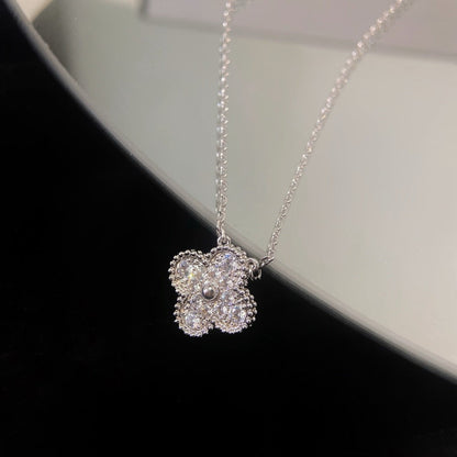 [Violet JW]CLOVER 15MM DIAMOND SINGLE FLOWER NECKLACE