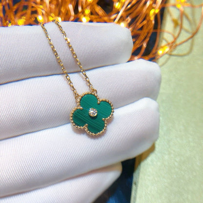 [Violet JW]CLOVER 15MM DIAMOND TURQUOISE NECKLACE