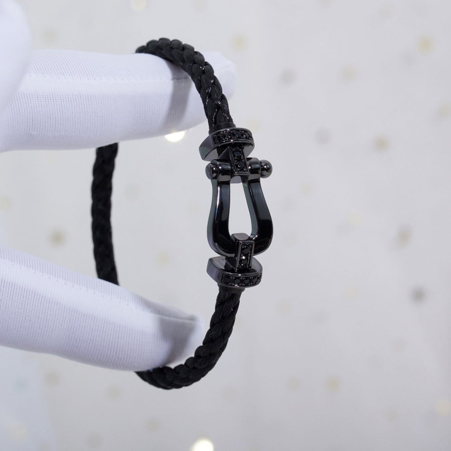 [Violet JW]FORCE LARGE SERIES HORSESHOE BLACK SAMURAI BRACELET