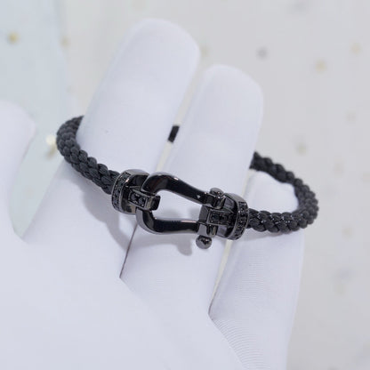 [Violet JW]FORCE LARGE SERIES HORSESHOE BLACK SAMURAI BRACELET