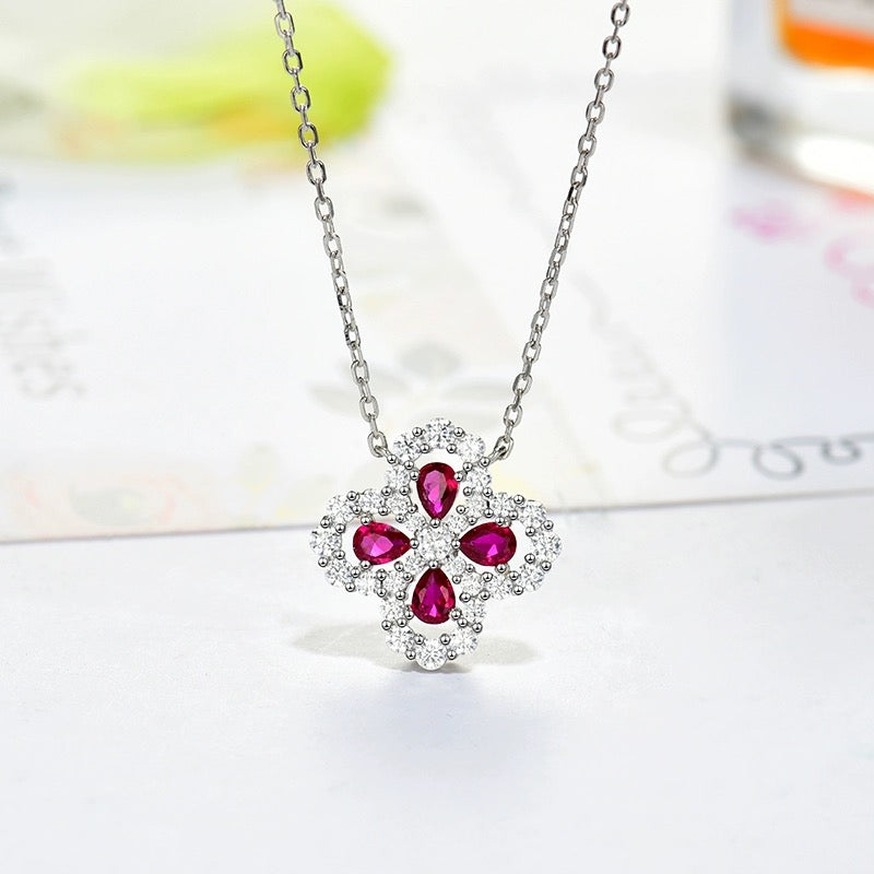 [Violet JW]LOOP NECKLACE FULL MOTIF DIAMOND 16MM MULTIPLE COLORS