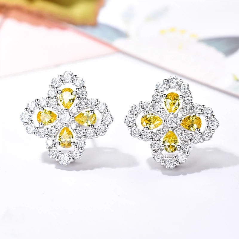[Violet JW]LOOP EARRINGS FULL MOTIF DIAMOND 16MM SILVE