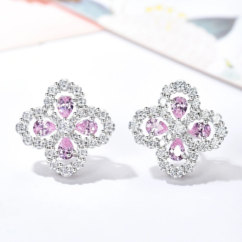 [Violet JW]LOOP EARRINGS FULL MOTIF DIAMOND 16MM SILVE