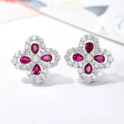 [Violet JW]LOOP EARRINGS FULL MOTIF DIAMOND 16MM SILVE