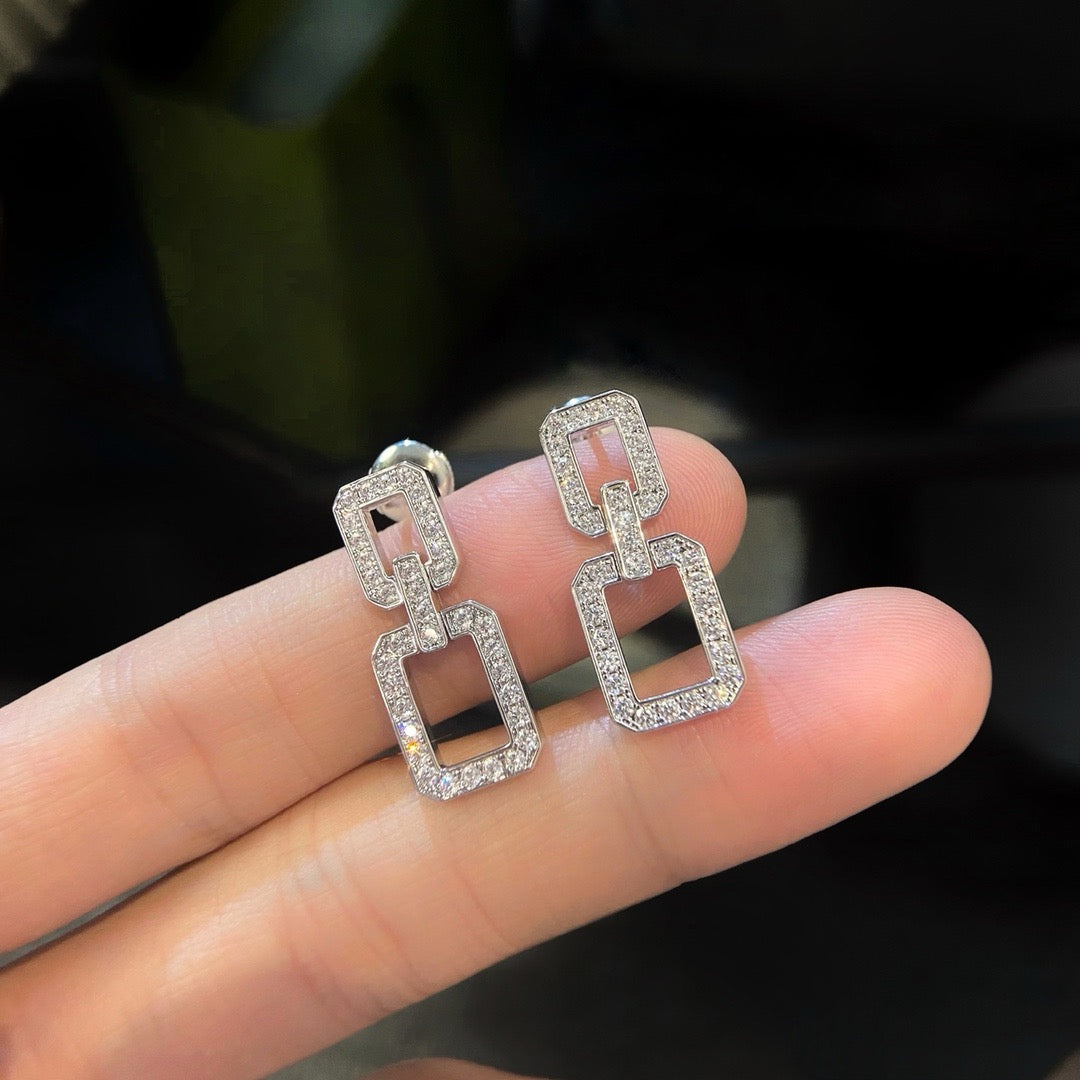 [Violet JW]LINKS MEDIUM EARRINGS DIAMOND