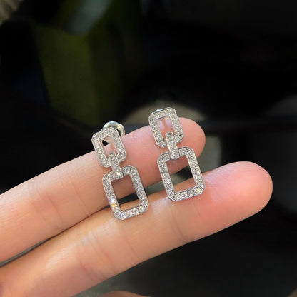[Violet JW]LINKS MEDIUM EARRINGS DIAMOND