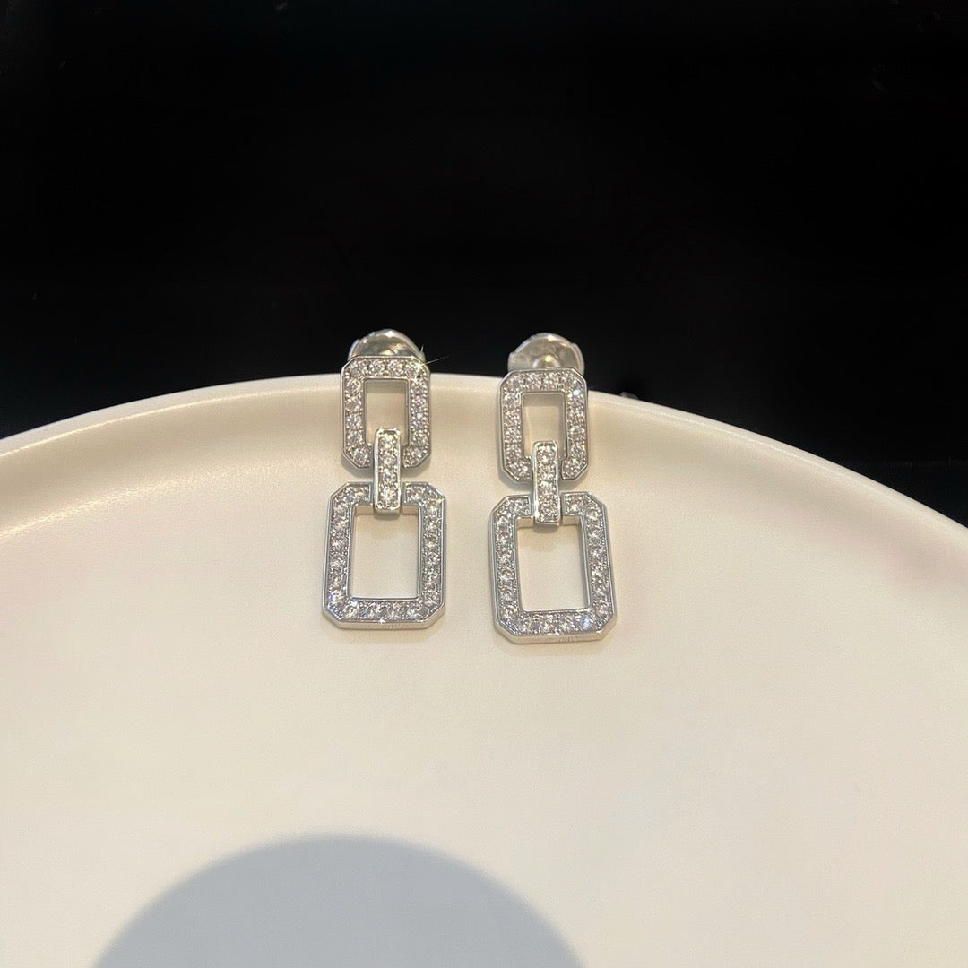 [Violet JW]LINKS MEDIUM EARRINGS DIAMOND