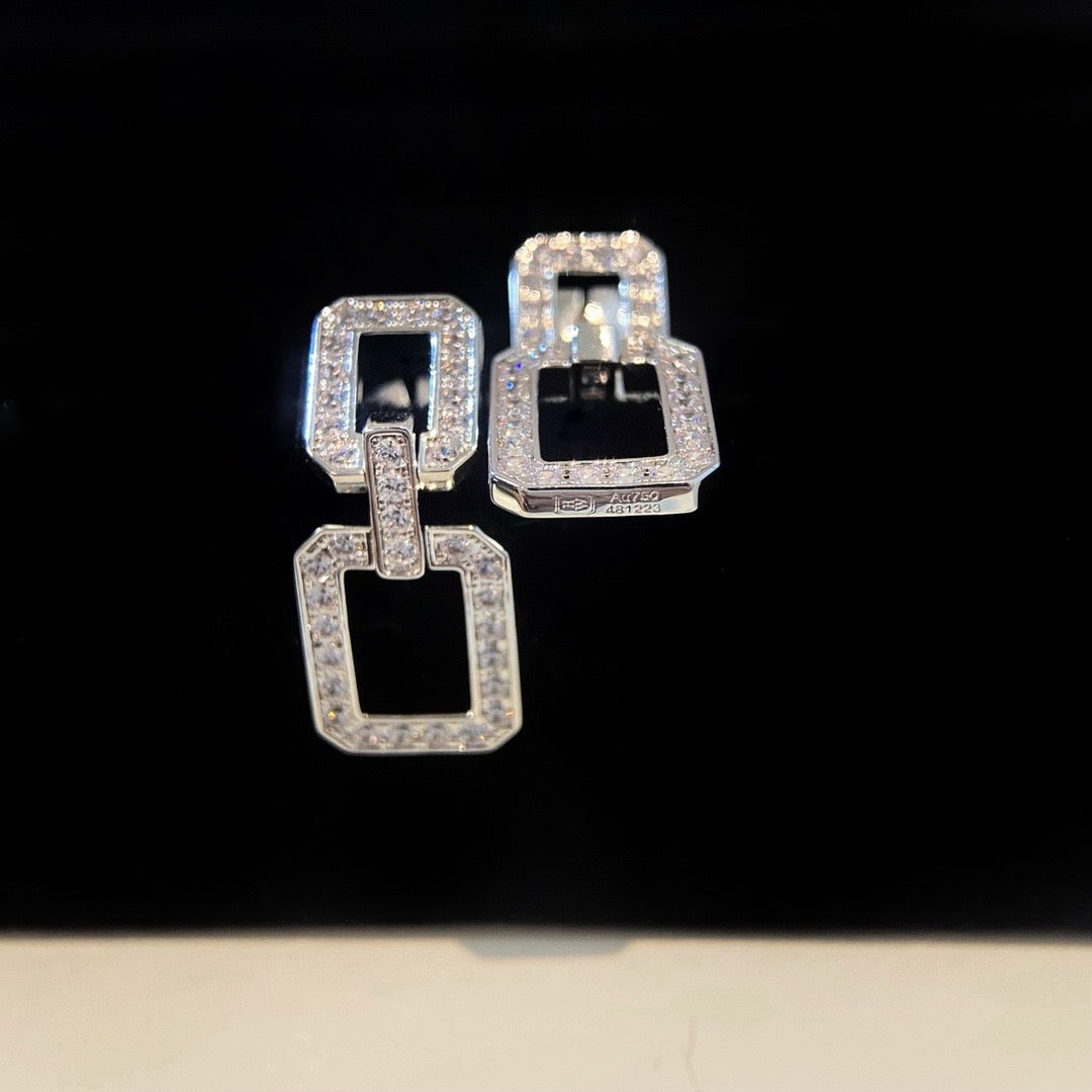 [Violet JW]LINKS MEDIUM EARRINGS DIAMOND