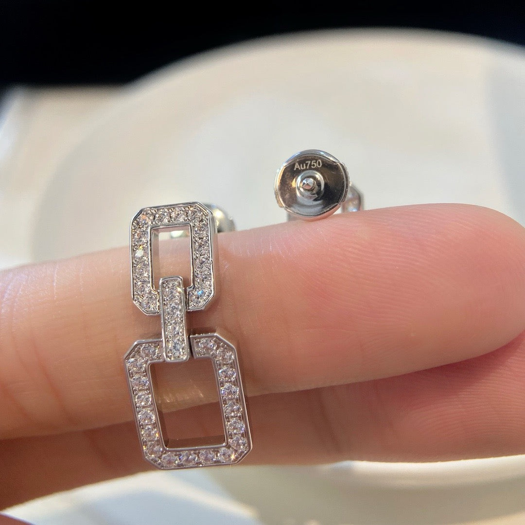 [Violet JW]LINKS MEDIUM EARRINGS DIAMOND
