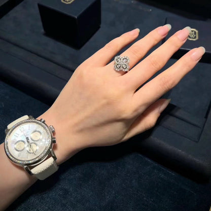 [Violet JW]LOOP RING FULL MOTIF DIAMOND 16MM SILVE