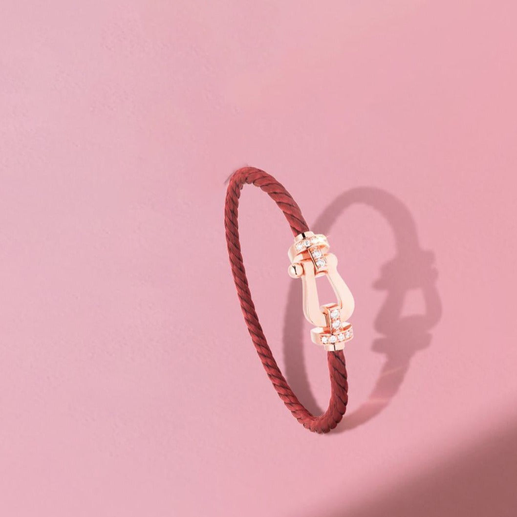 [Violet JW]FORCE 10 HALF DIAMOND PINK GOLD RED CORDERI LARGE AND MEDIUM MODEL