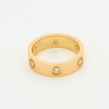 [Violet JW]LOVE RING 5.5MM 6 DIAMONDS PINK GOLD