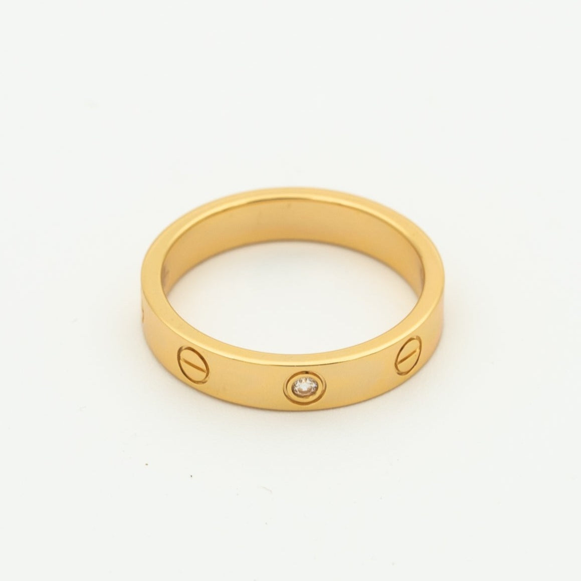 [Violet JW]LOVE RING 4MM 1 DIAMOND PINK GOLD