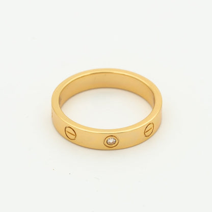 [Violet JW]LOVE RING 4MM 1 DIAMOND PINK GOLD