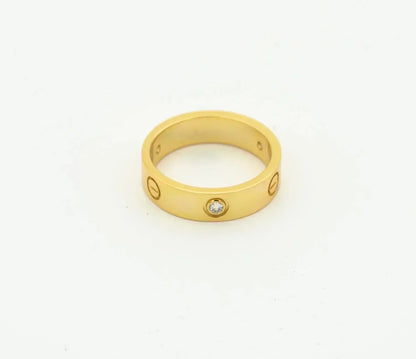 [Violet JW]LOVE RING 4MM 1 DIAMOND GOLD