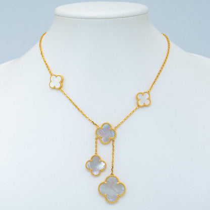 [Violet JW]CLOVER MOTHER OF PEARL NECKLACE 6 MOTIF