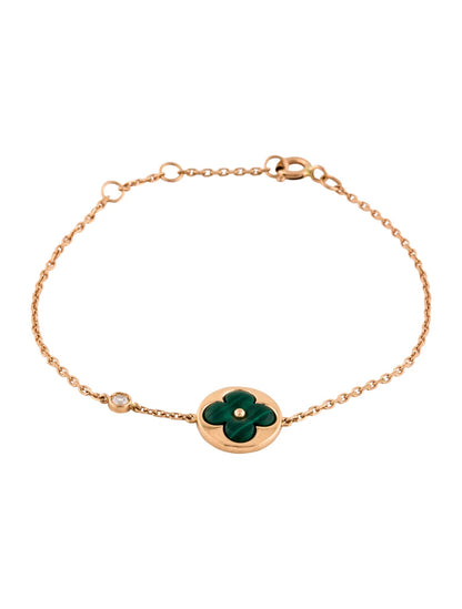 [Violet JW]SUN MALACHITE 1 DIAMOND PINK GOLD BRACELET