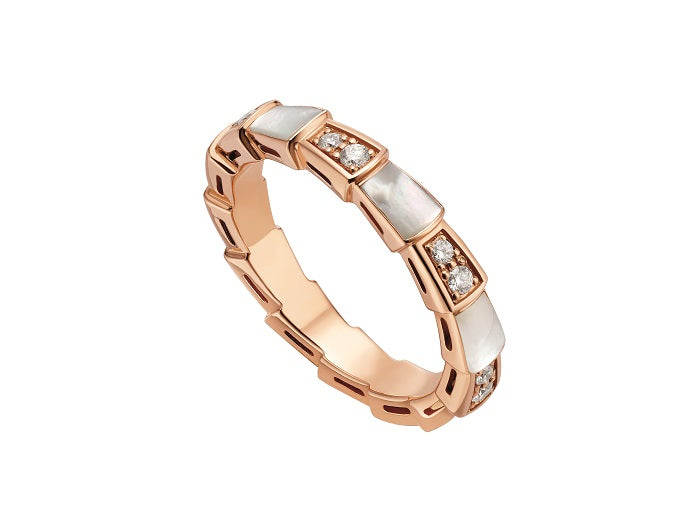 [Violet JW]SERPENTI RING PINK GOLD DIAMOND MOP 3MM