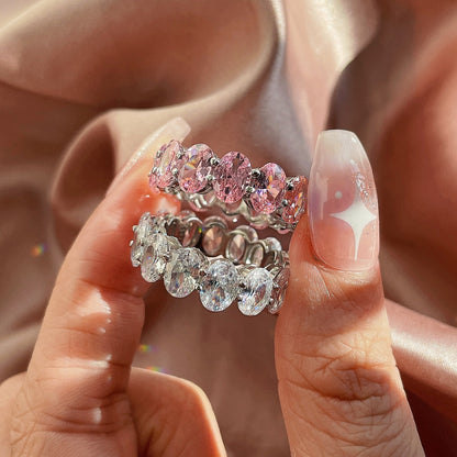 [Violet JW]Dainty Elongated Cushion Cut Tennis Ring