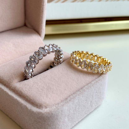 [Violet JW]Ornate Oval Cut Tennis Ring