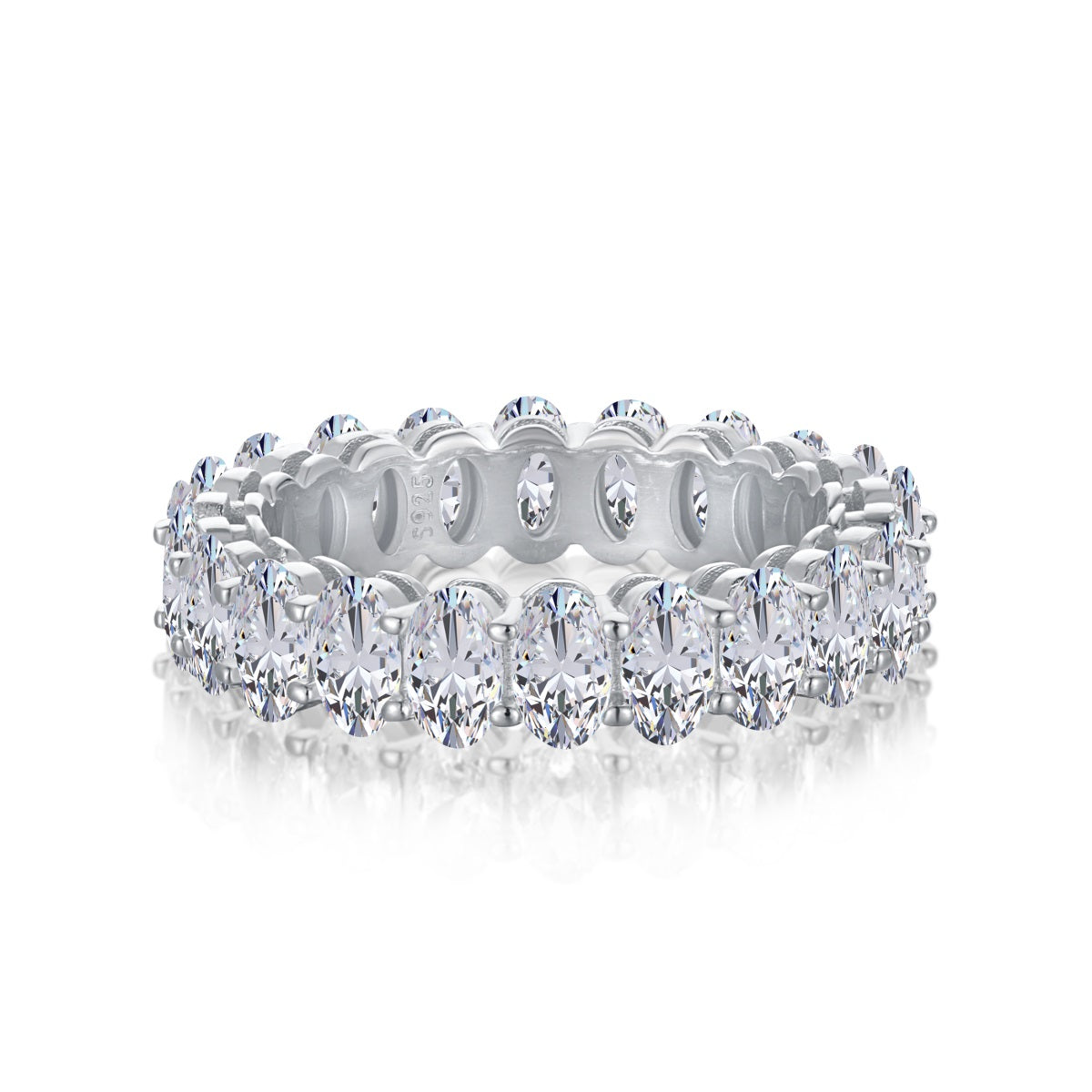 [Violet JW]Ornate Oval Cut Tennis Ring