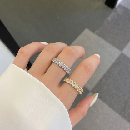 [Violet JW]Ornate Oval Cut Tennis Ring