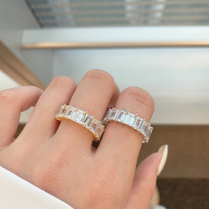 [Violet JW]0.75 Carat Elegant Emerald Cut Tennis Ring