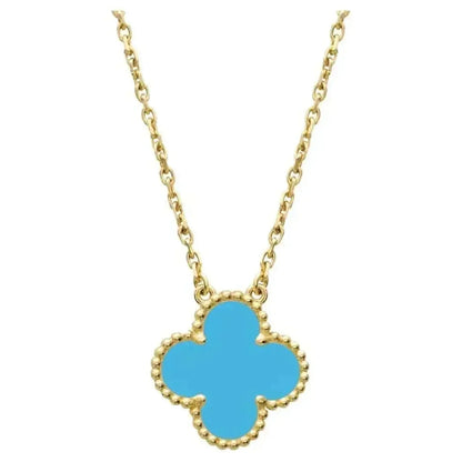 [Violet JW]CLOVER 15MM VINTAGE TURQUOISE NECKLACE