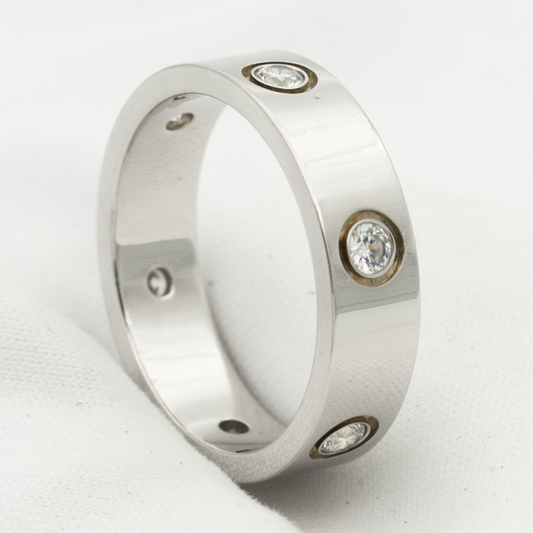 [Violet JW]LOVE RING 5.5MM 6 DIAMONDS SILVER