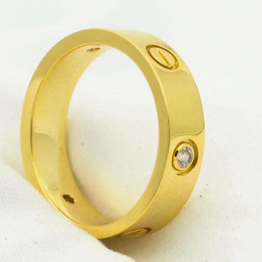 [Violet JW]LOVE RING 5.5MM 3 DIAMONDS GOLD