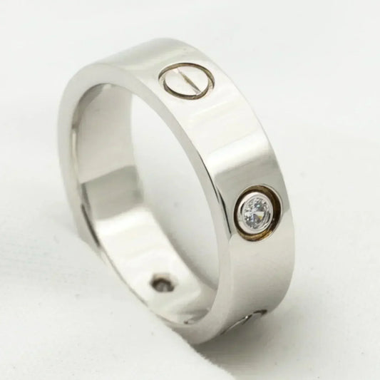 [Violet JW]LOVE RING 5.5MM 3 DIAMONDS SILVER