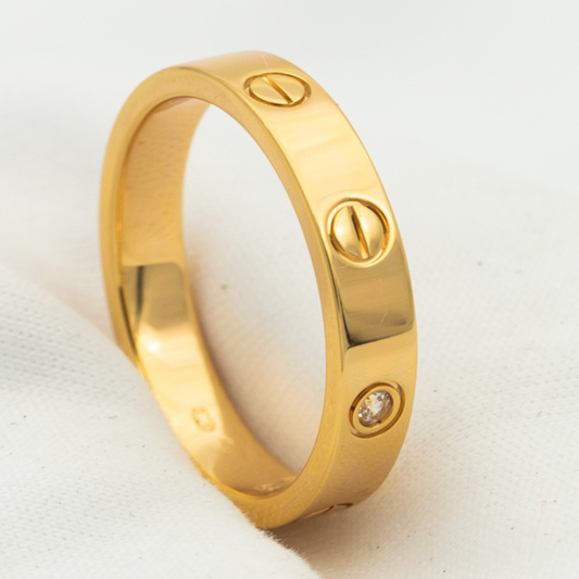 [Violet JW]LOVE RING 4MM 1 DIAMOND PINK GOLD