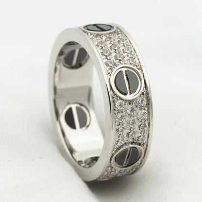 [Violet JW]LOVE RING 5.5MM DIAMONDS PAVED CERAMIC