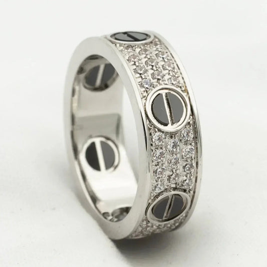 [Violet JW]LOVE RING 5.5MM DIAMONDS PAVED CERAMIC