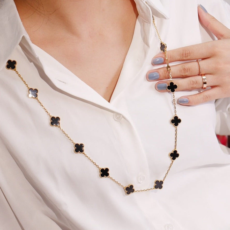 [Violet JW]CLOVER 20 MOTIFS ONYX ROSE GOLD