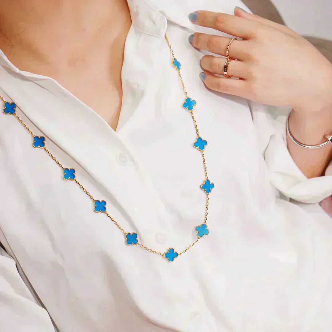 [Violet JW]CLOVER 20 MOTIFS TURQUOISE GOLD