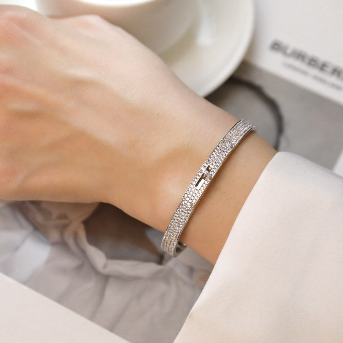 [Violet JW]KELLY BRACELET DIAMOND PAVED