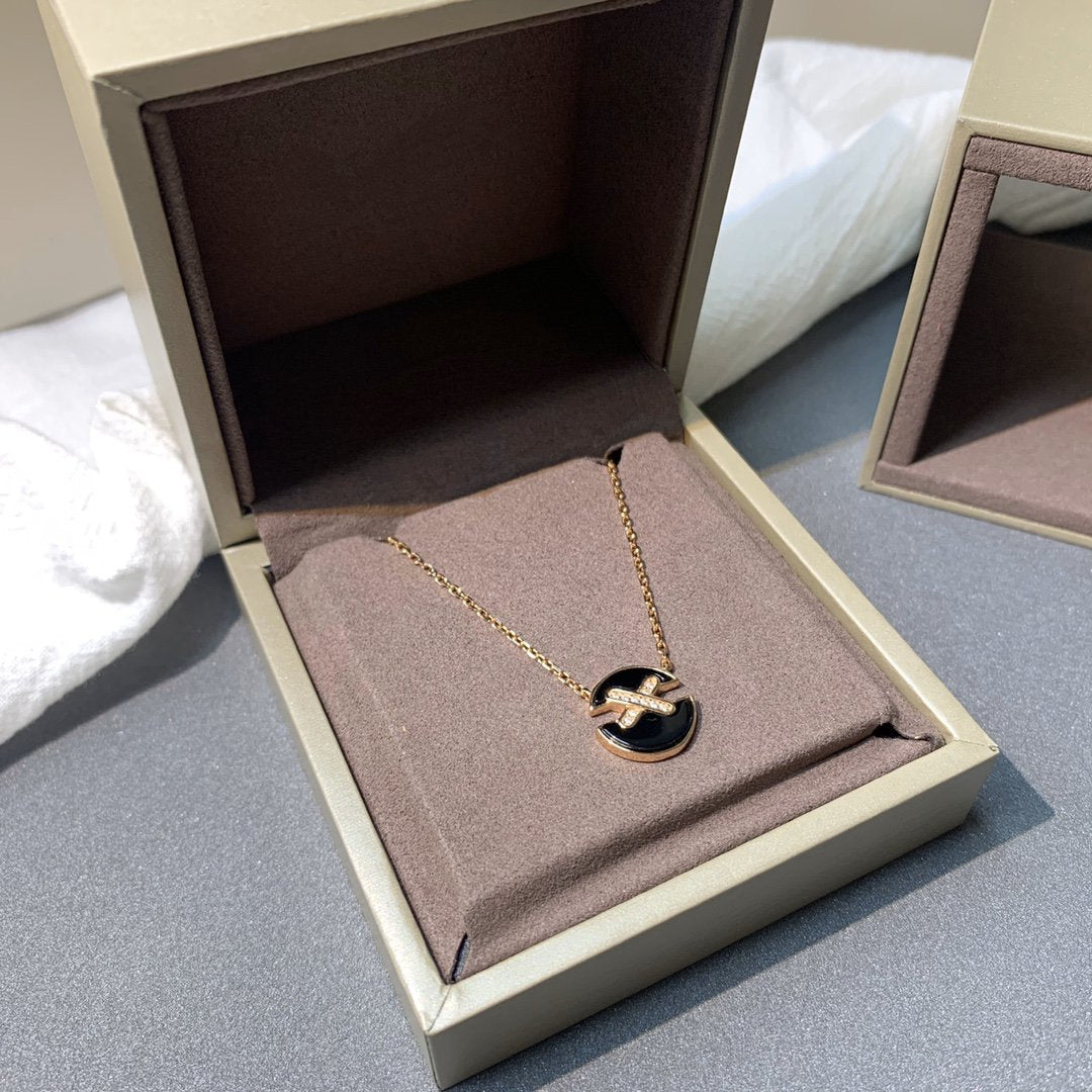 [Violet JW]JEUX DE PINK GOLD DIAMOND NECKLACE