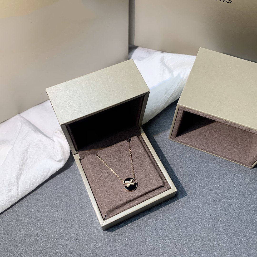 [Violet JW]JEUX DE PINK GOLD DIAMOND NECKLACE