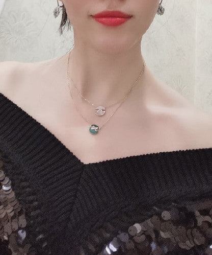 [Violet JW]JEUX DE PINK GOLD DIAMOND NECKLACE