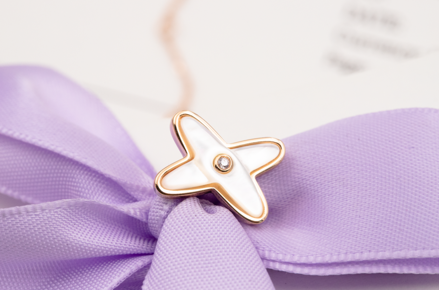 [Violet JW]JEUX DE WHITE MOP PINK GOLD DIAMOND EARRINGS