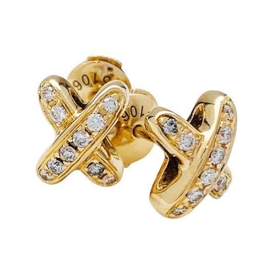 [Violet JW]JEUX DE GOLD DIAMOND EARRINGS