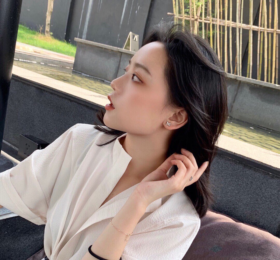 [Violet JW]JEUX DE WHITE MOP PINK GOLD DIAMOND EARRINGS